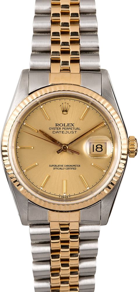 rolex oyster perpetual datejust gold 16233|Rolex 16233 price guide.